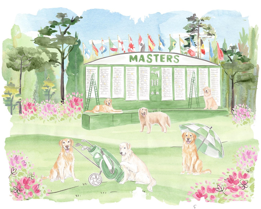 Masters Goldens Golfing Art Print
