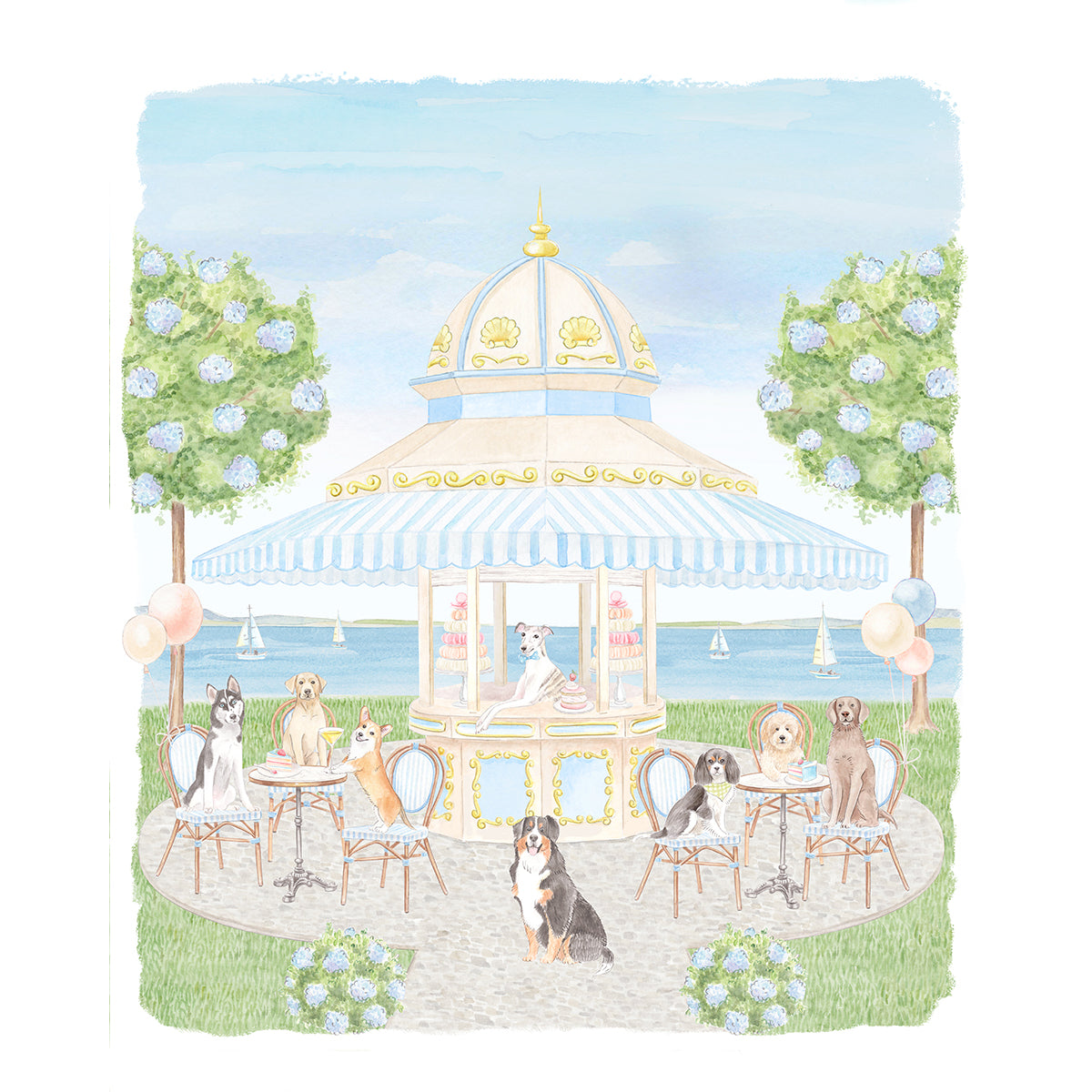 Parisian Cafe Watercolor Art Print