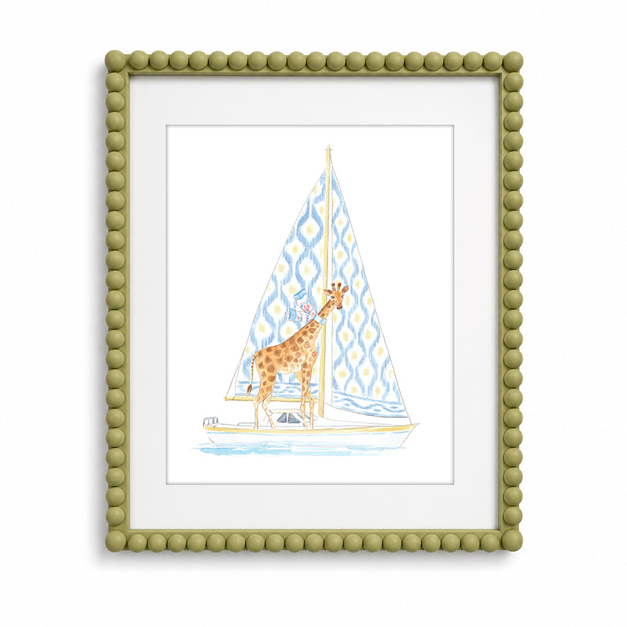 Sailing Giraffe Art Print