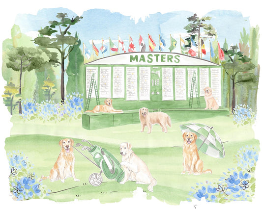 Masters Goldens Golfing Art Print