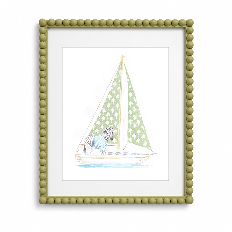 Sailing Zebra Art Print