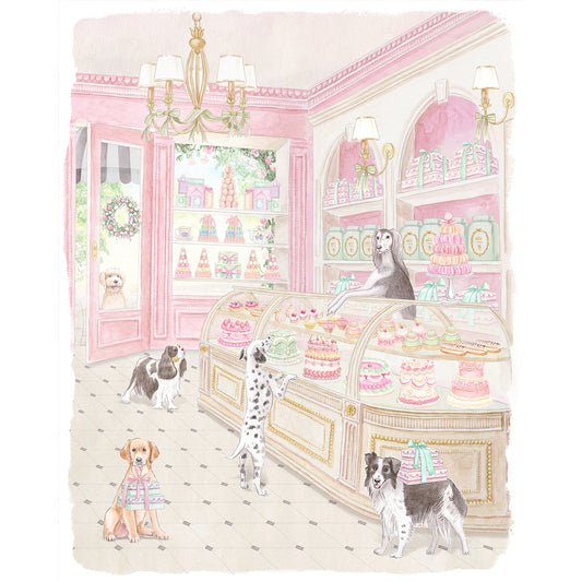 Parisian Puppy Patisserie Cafe Nursery Art print