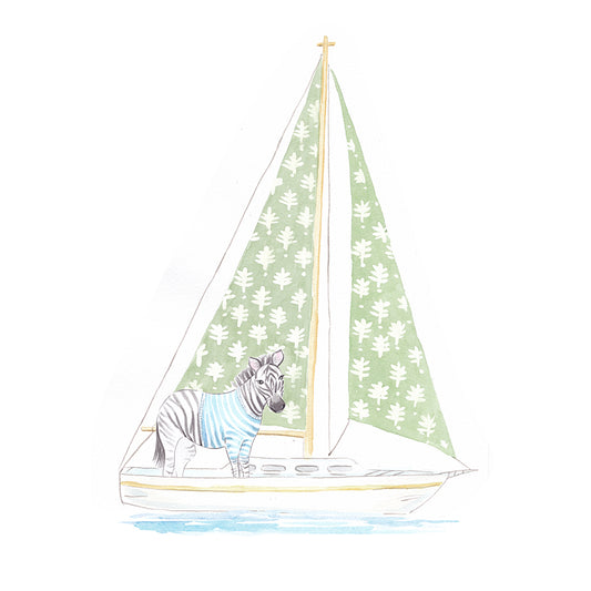Sailing Zebra Art Print