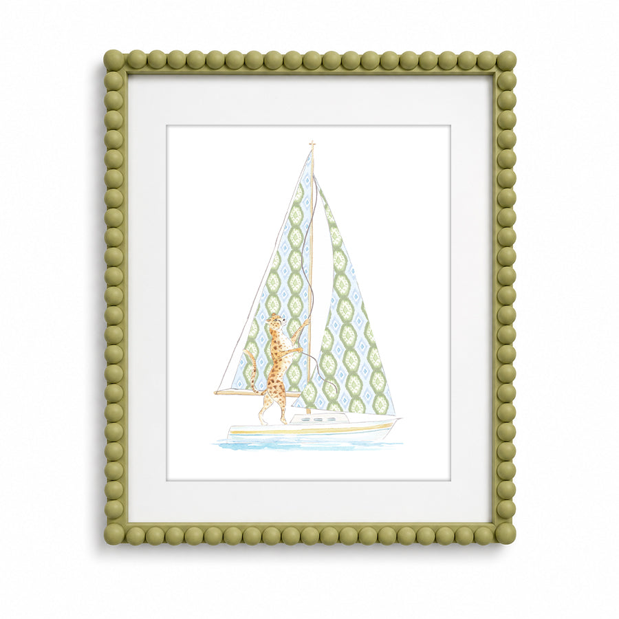 Sailing Cheetah Art Print