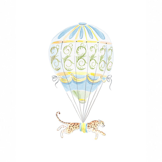 Blue Balloon Cheetah Fine Art Print