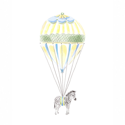 Blue Balloon Zebra Fine Art Print