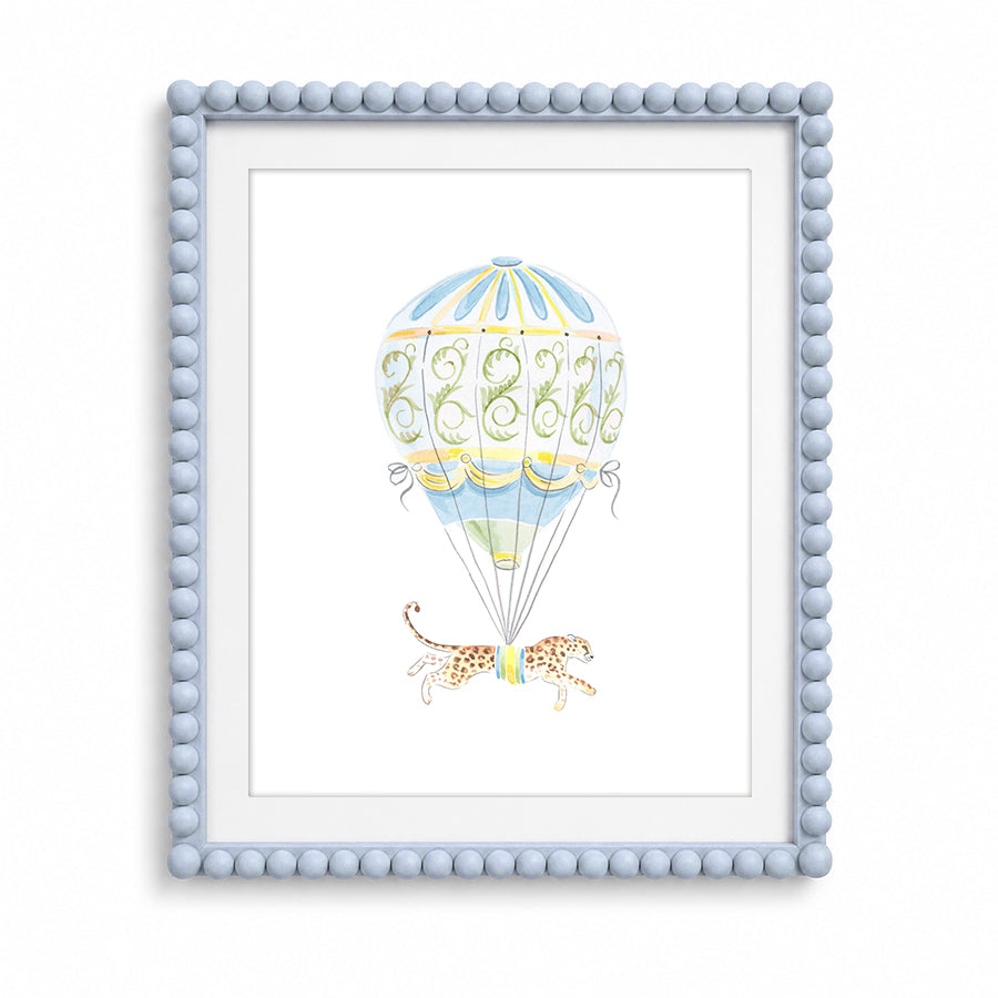 Blue Balloon Cheetah Fine Art Print