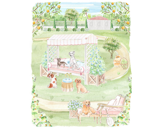 Tennis Dogs Art Print