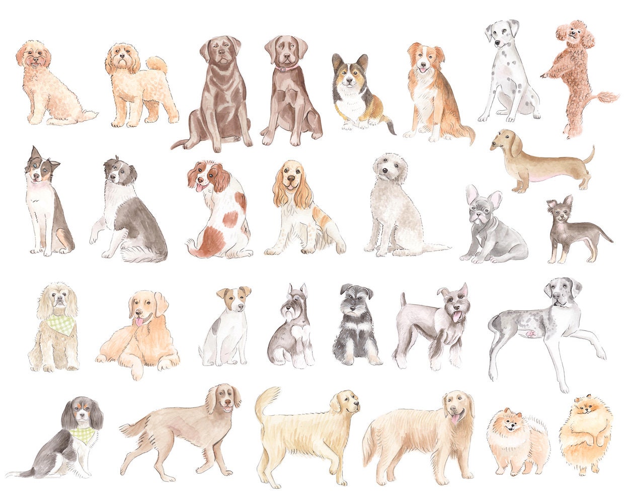 Parisian Chateau Dog Show Watercolor Art Print