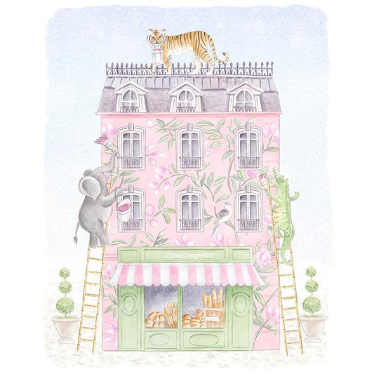 Paris Patisserie Safari Animals Nursery Art Print