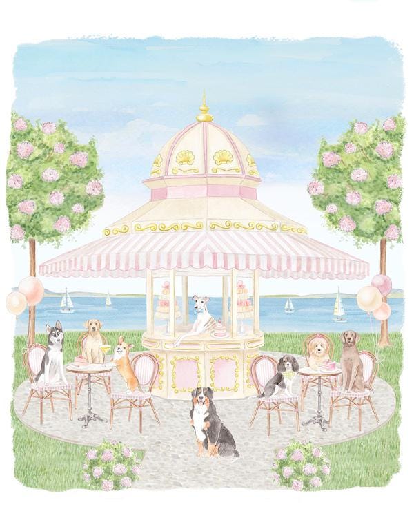 Parisian Cafe Watercolor Art Print