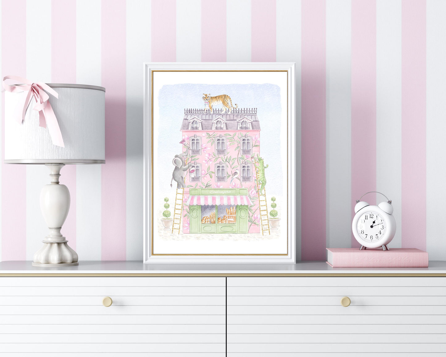 Paris Patisserie Safari Animals Nursery Art Print