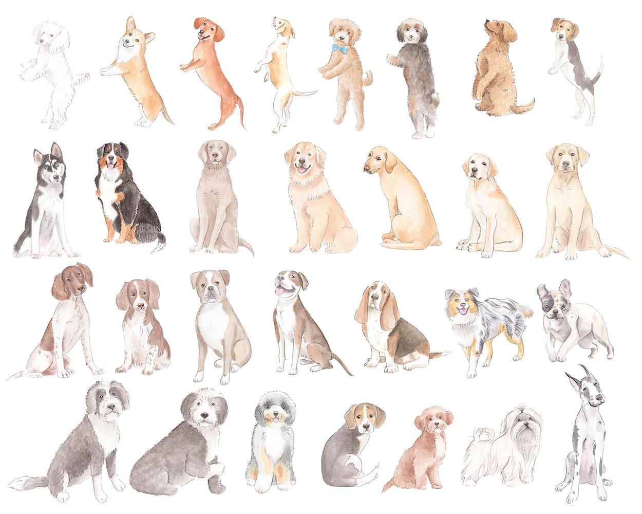 Golfing Dogs Art Print