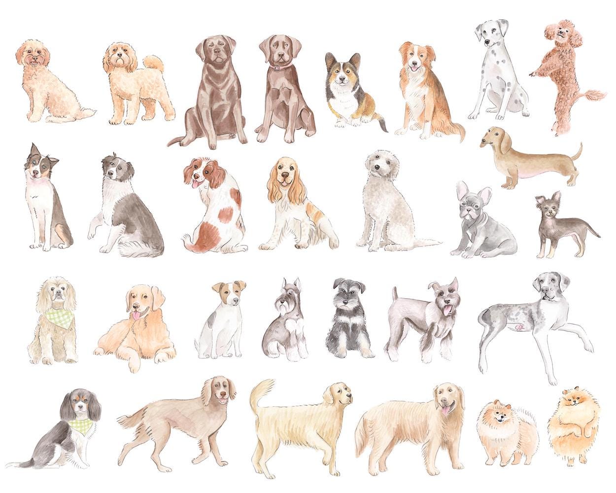 Golfing Dogs Art Print