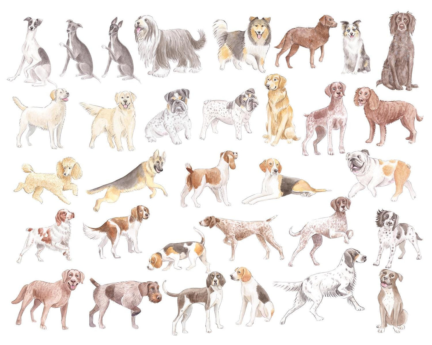 Golfing Dogs Art Print