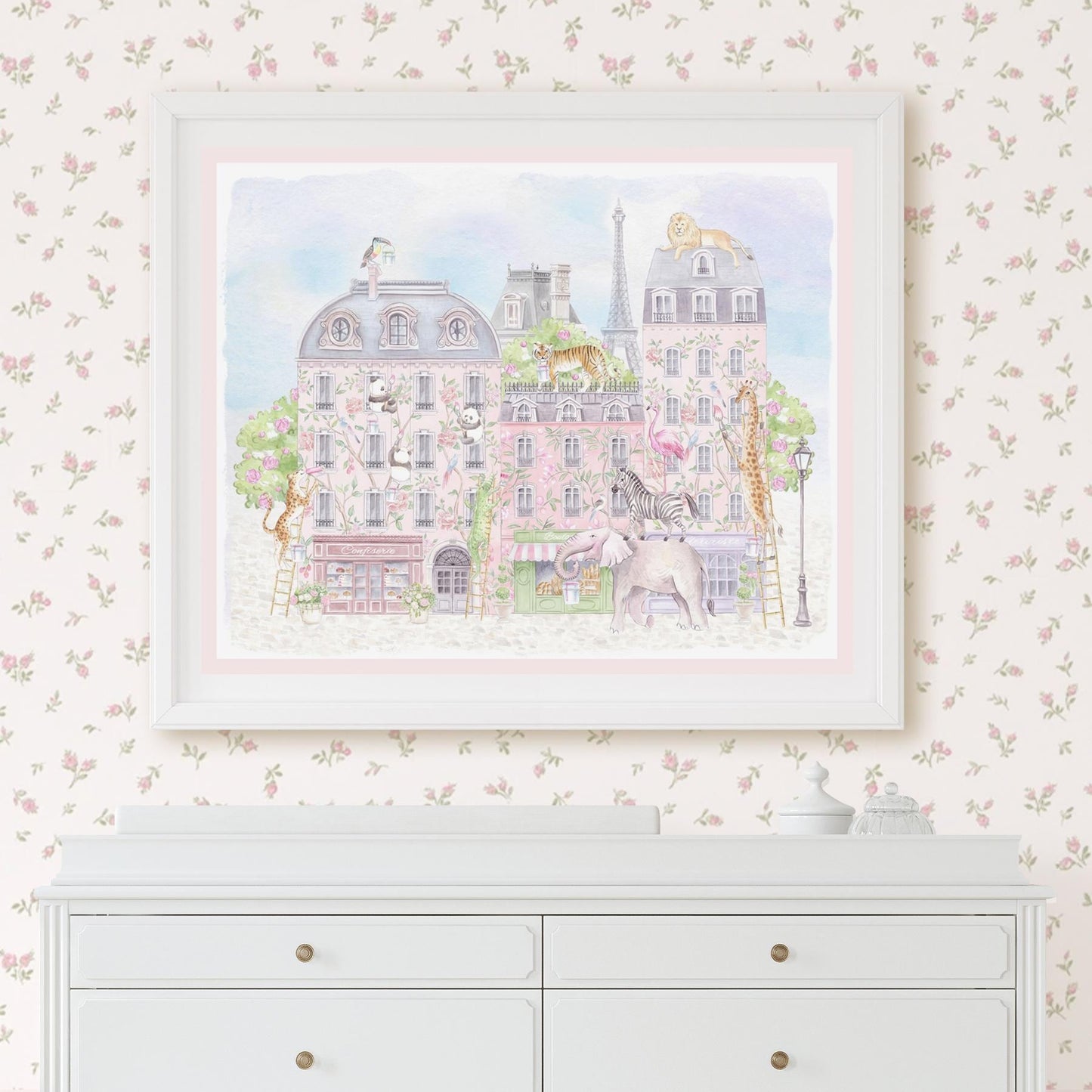 Paris Animals Watercolor Art Print