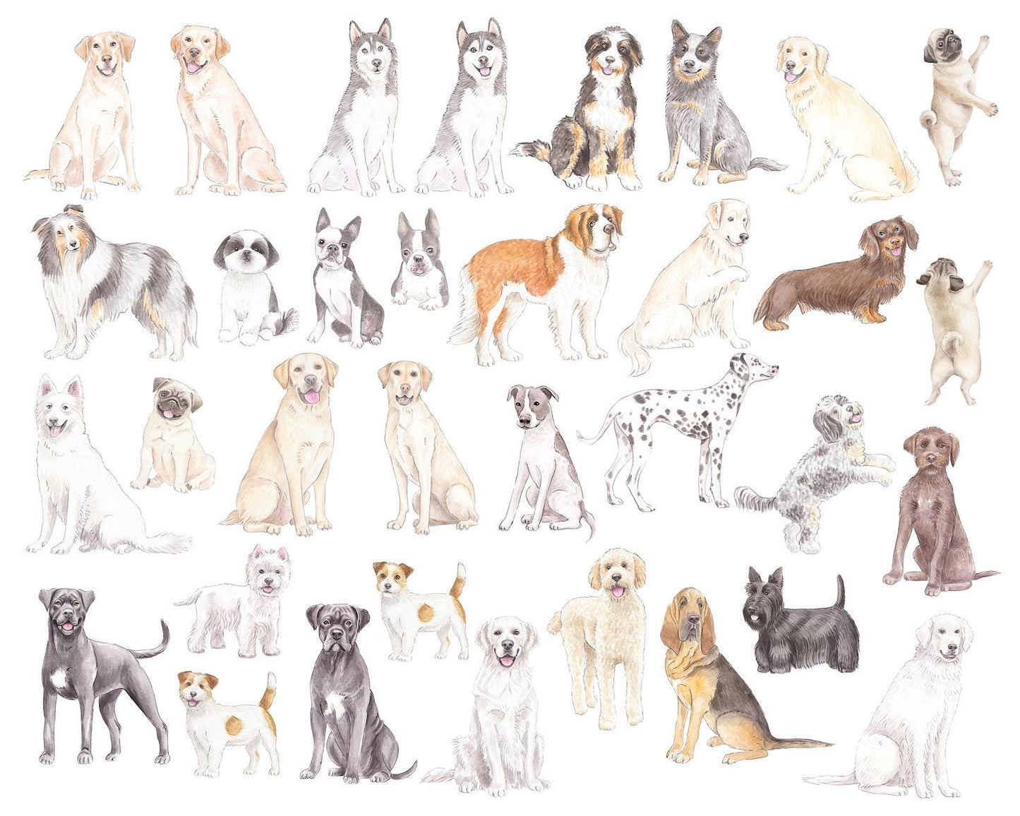 Golfing Dogs Art Print