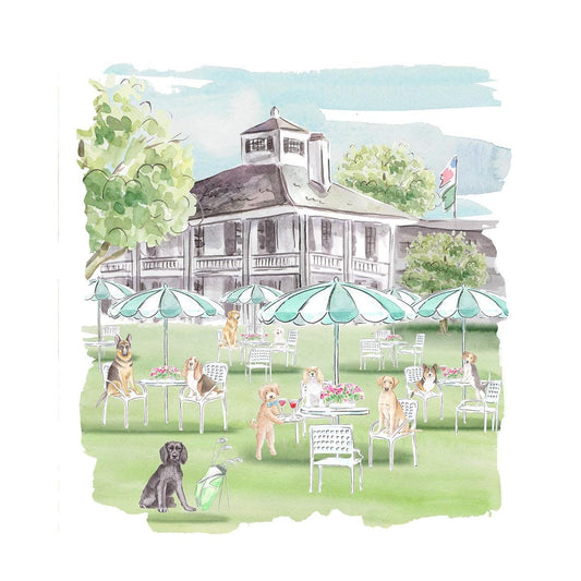 Masters Dogs playing golf Art Print