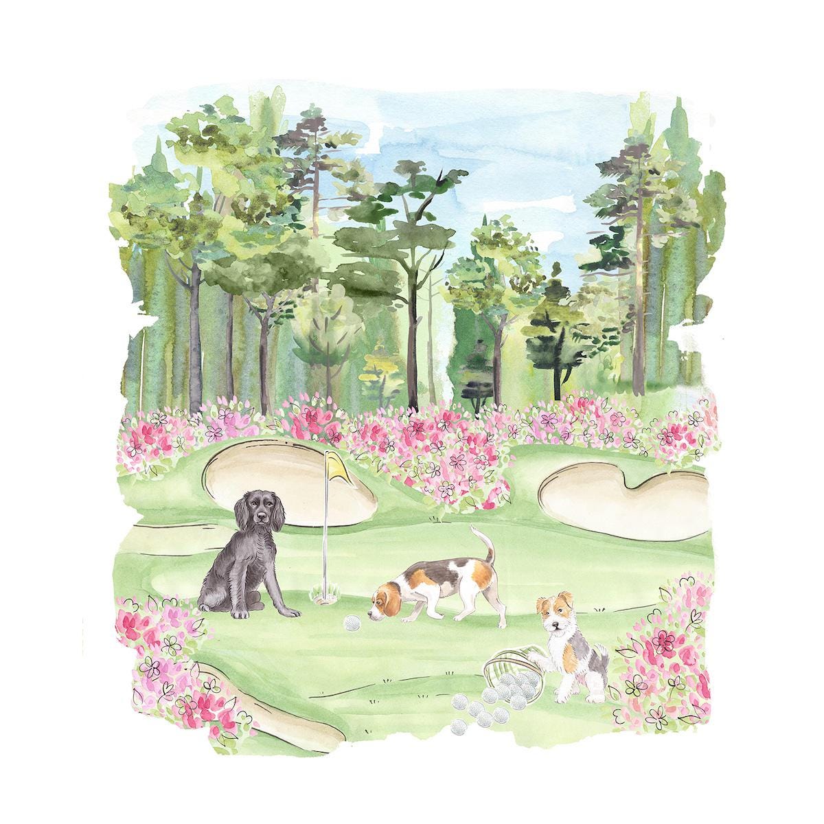 Masters Golfing Dogs Art Print