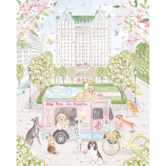 New York Dogs next to Plaza Hotel Art Print