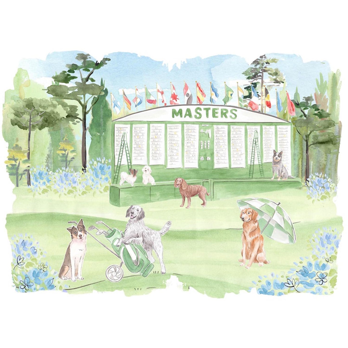 Masters Dogs Golfing Art Print