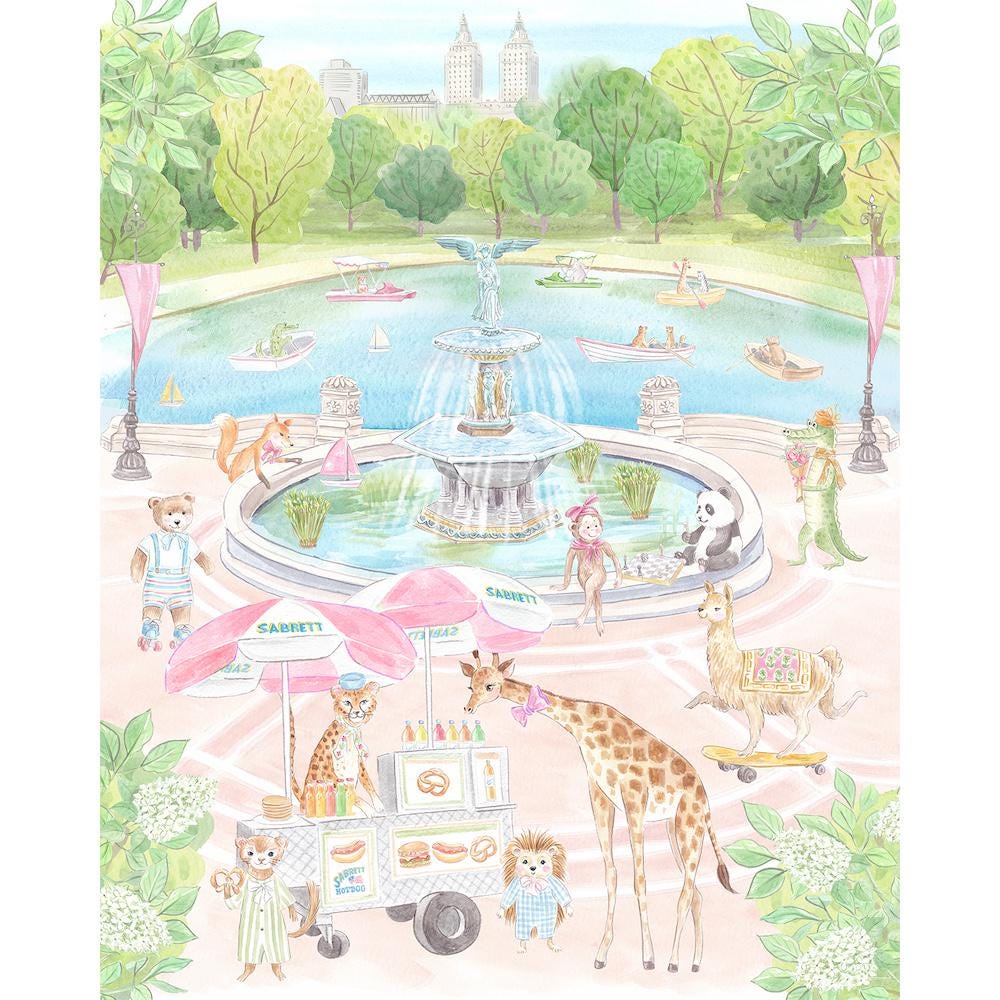New York Safari Animals Central Park Art Print