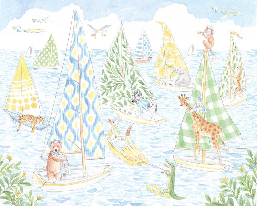 Sailing Animals Art Print