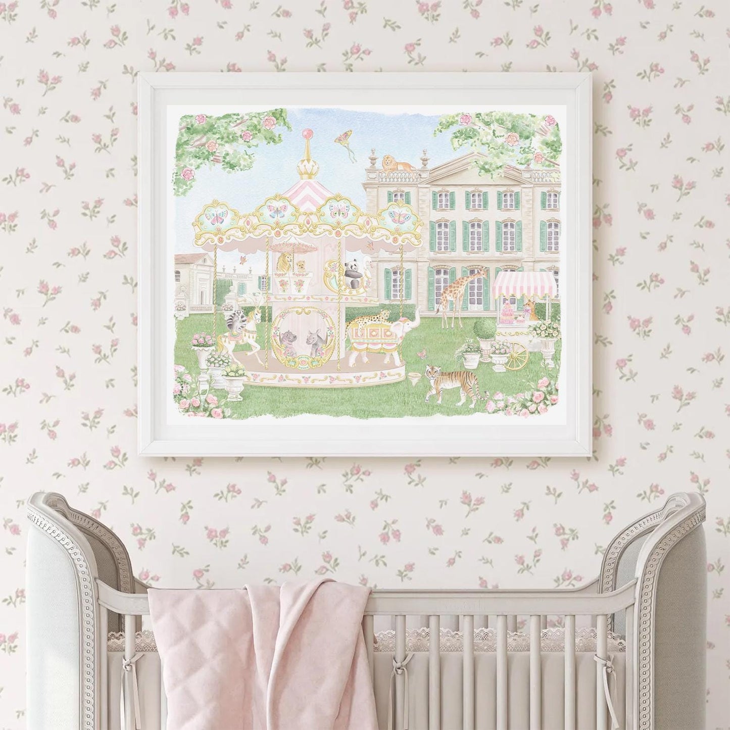 Parisian Safari Carousel Art Print