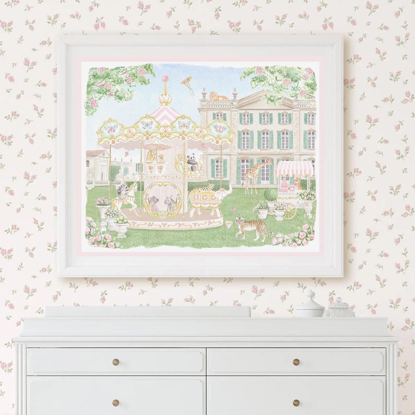 Parisian Safari Carousel Art Print