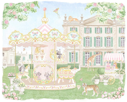 Parisian Safari Carousel Art Print