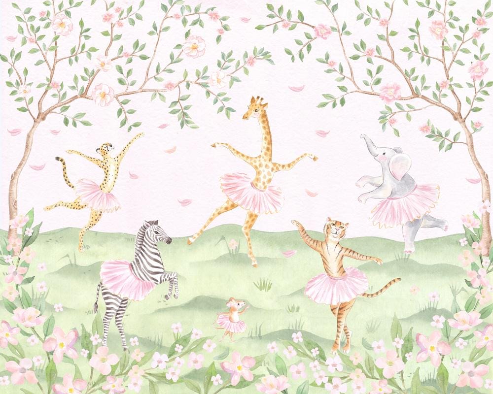 Ballet Safari Animals Art Print