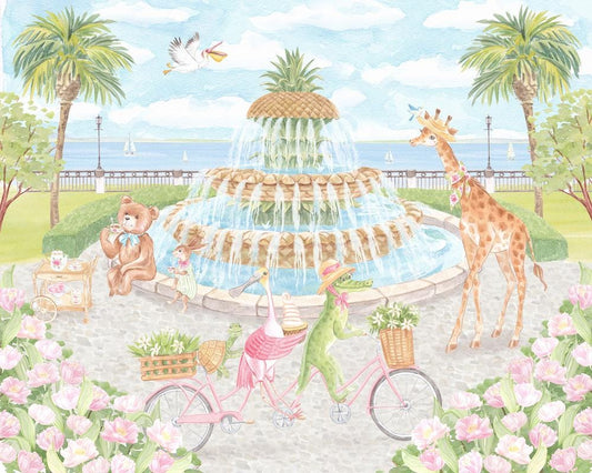 Charleston Pineapple Fountain Art Print