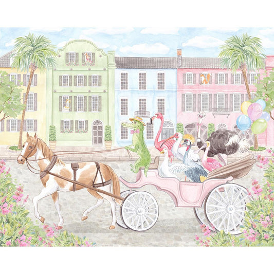 Charleston Rainbow Row Art Print