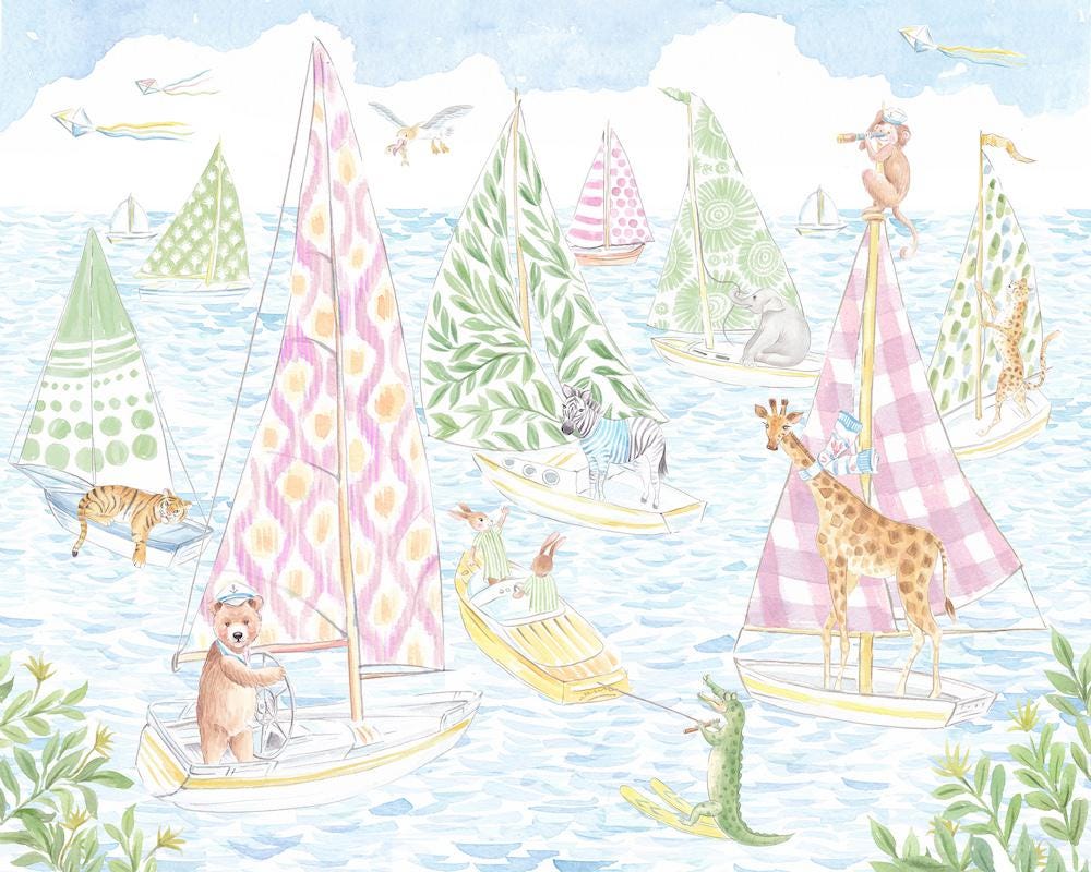 Sailing Animals Art Print