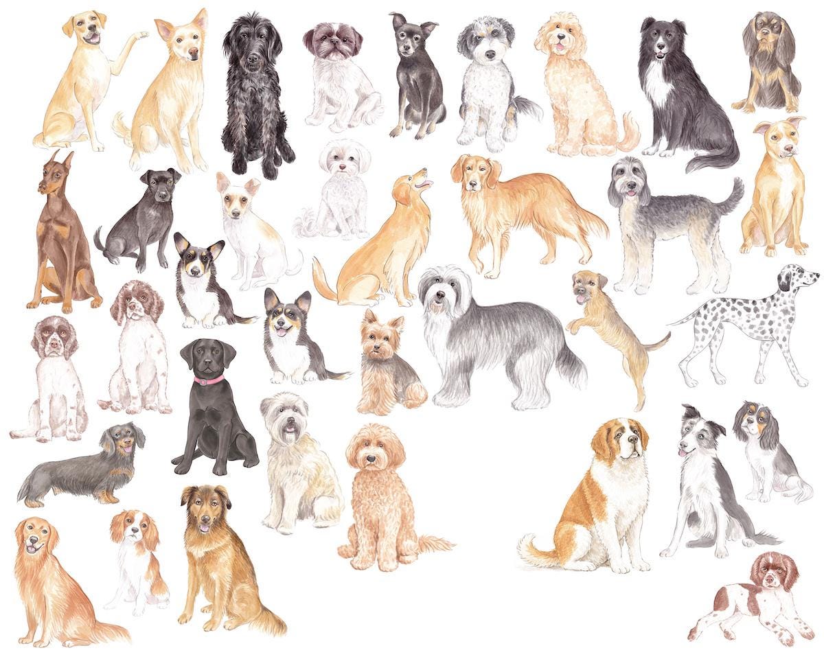 Golfing Dogs Art Print
