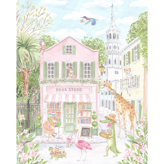 Charleston Bookstore Nursery Art Print