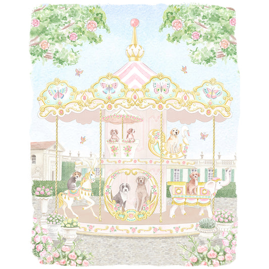 Parisian Carousel Watercolor Art Print