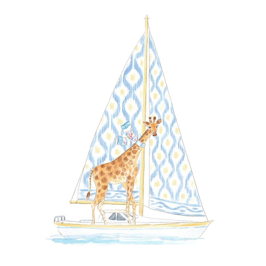 Sailing Giraffe Art Print
