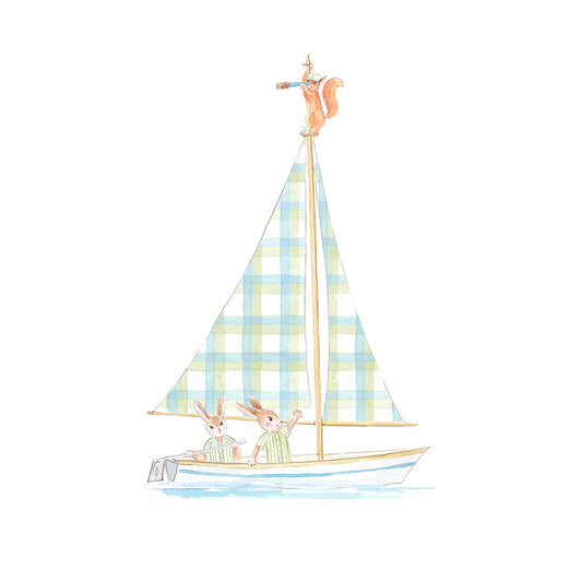 Sailing Bunnies Art Print