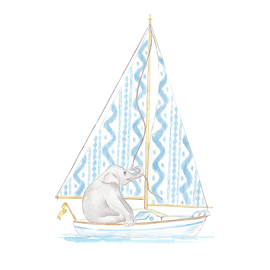 Sailing Elephant Art Print